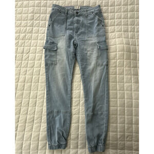 Vince Blue Jeans Womens 7 Cargo Jogger Light Wash Mid Rise Boho Streetwear